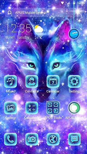 Galaxy Wolf APUS Launcher theme screenshot 1