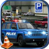rooftop police car parking 3D logo
