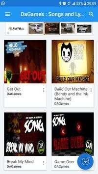 🎮 DaGames : bendy 🎧 All Songs & lyrics скриншот 2