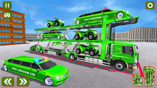 US Limo Army Car Transporter Game: Car Transport screenshot 2