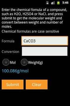 Chemical Calculator screenshot 1