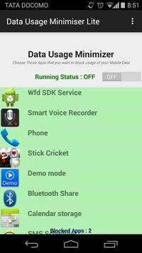 Data Usage Minimiser Lite screenshot 1