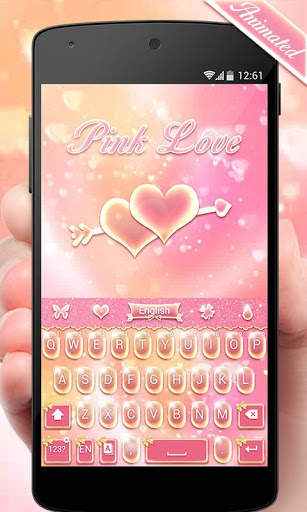 Pink Love GO Keyboard Animated Theme screenshot 1