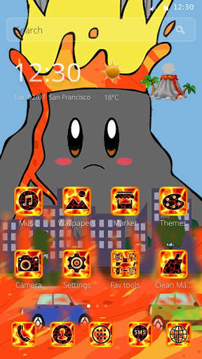 Cute Volcanic Lava Theme скриншот 4