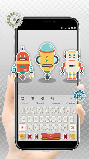 Cute Funny robot Keyboard theme screenshot 1