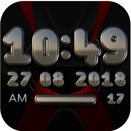 SHOGUN red Digital Clock Widget icon