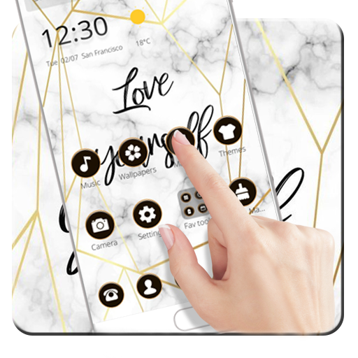 White Golden Marble Pattern Theme icon