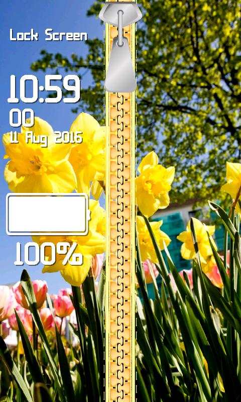 Zipper Lock Screen Daffodil screenshot 4
