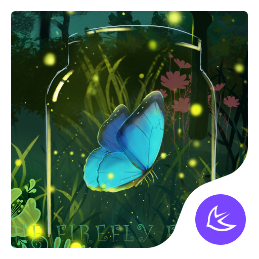 Green glitter firefly forest APUS stylish theme icon