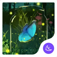 ikon Hijau glitter firefly hutan APUS gaya tema