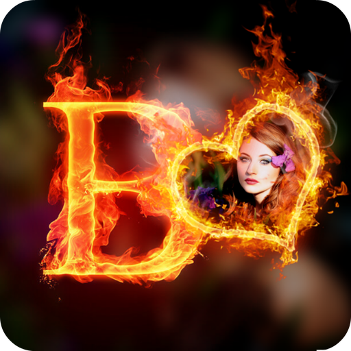 Fire Text Photo Frame أيقونة