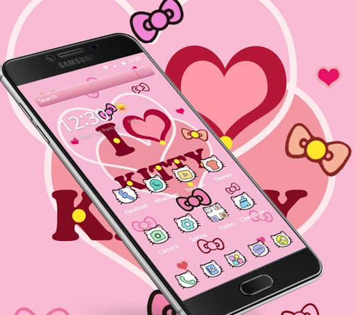 Kitty Princess Pink Butterfly theme 1 تصوير الشاشة