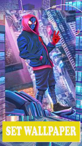 Spider Hero Rope Man Miles Morales HD Wallpaper screenshot 5