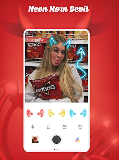 Neon Horn Devil - Devils Horns Photo Editor screenshot 4