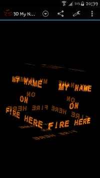 3D My Name On Fire Wallpaper screenshot 2