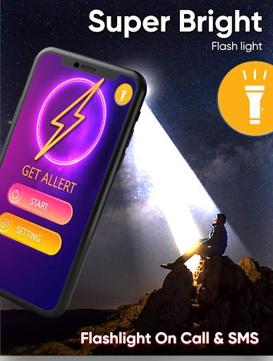 Flashlight on Call & SMS Flash Alerts Notification screenshot 1