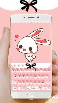 Pink Cute Kitty Keyboard Theme screenshot 1