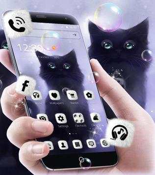Fluffy kitty Theme Wallpaper Kitty Lock Screen screenshot 1