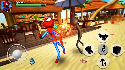 Stick Teen Age Boy vs SuperHero : Streetfight screenshot 2