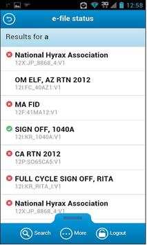 e-file Status screenshot 2