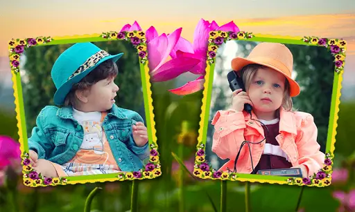 Beautiful Garden Double Photo Frame Application 2 تصوير الشاشة