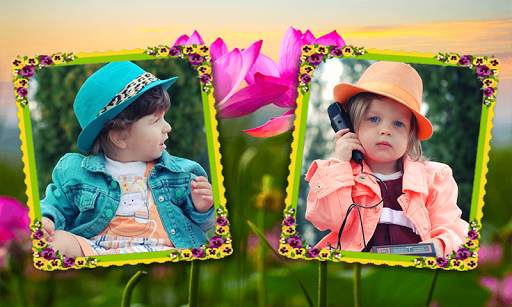 Beautiful Garden Double Photo Frame Application screenshot 2