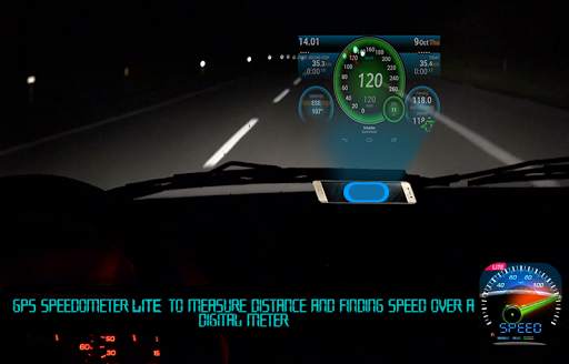 GPS Speedometer Lite HUD Digi : Tracking distance screenshot 2