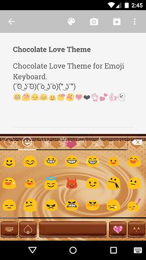 Chocolate Love Emoji Keyboard screenshot 2