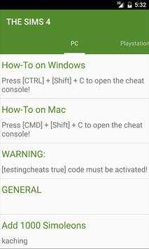 Cheats for The Sims screenshot 2