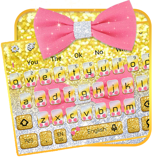Glitter Pink Bow Keyboard Theme icon