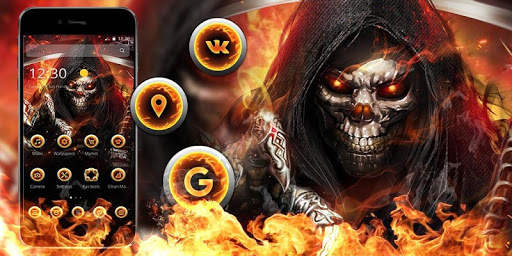 Flaming Fire Skull Reaper Theme screenshot 5
