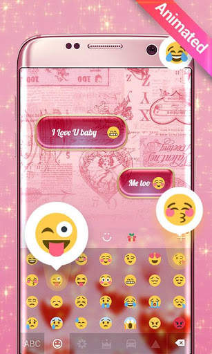Bling Hearts GO Keyboard Animated Theme screenshot 4