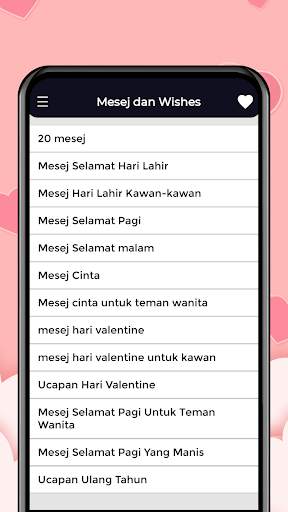 Mesej Wishes SMS Koleksi screenshot 1
