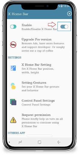 X Home Bar Gesture screenshot 1