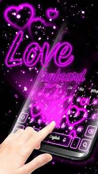 Sparkling Neon Love Keyboard screenshot 1