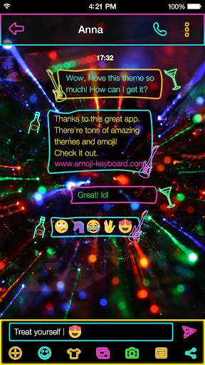 Emoji Keyboard Neon Rainbow स्क्रीनशॉट 4
