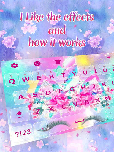 Flower Unicorn Galaxy Keyboard Theme for Girls screenshot 3