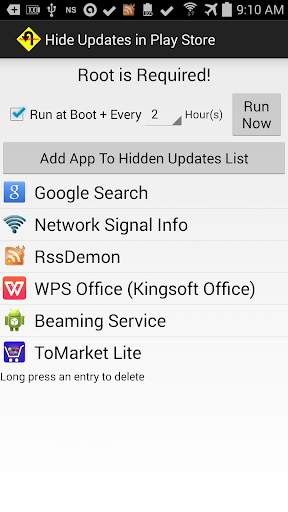 Hide Updates In Play Store screenshot 1