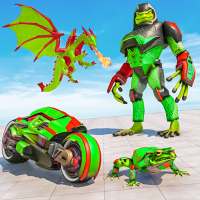 Dragon Robot Bike Robot Game: Frog Gangster Wars logo