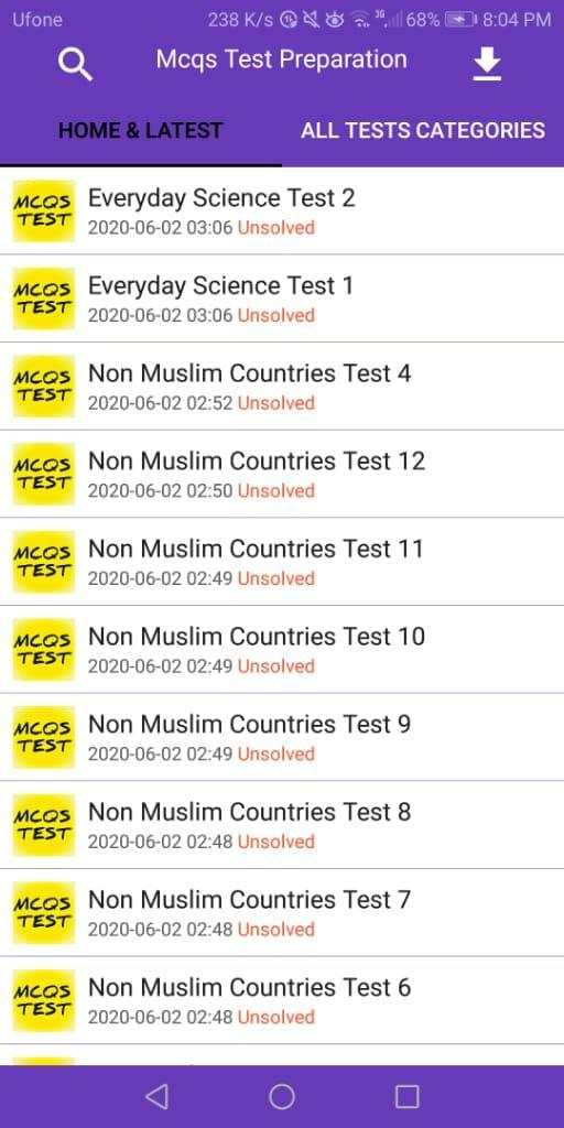 Mcqs Tests Preparation screenshot 1