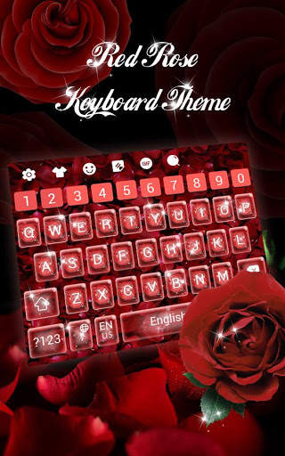 Red Rose Keyboard Theme 2 تصوير الشاشة