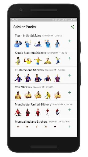 Sports Stickers - Cricket and Football Stickers screenshot 1