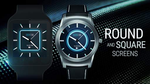 Blue Carbon Analog Watch Face screenshot 2