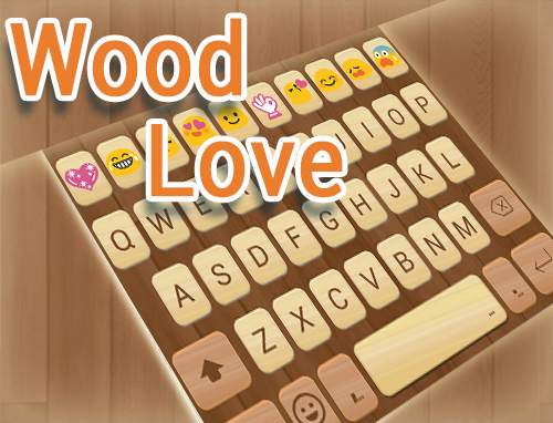 Wood Love Emoji Keyboard Theme screenshot 5