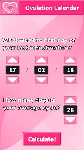 Ovulation Calendar App screenshot 1