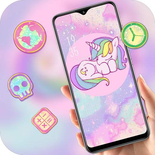 Pink shining galaxy unicorn sparkle theme 2.0.50