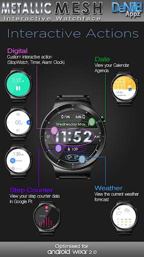 Metallic Mesh HD WatchFace Widget & Live Wallpaper screenshot 3