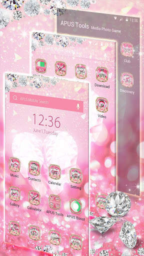 Fancy pink diamond theme screenshot 6