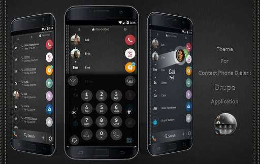 Leather Black Phone Dialer Theme screenshot 1
