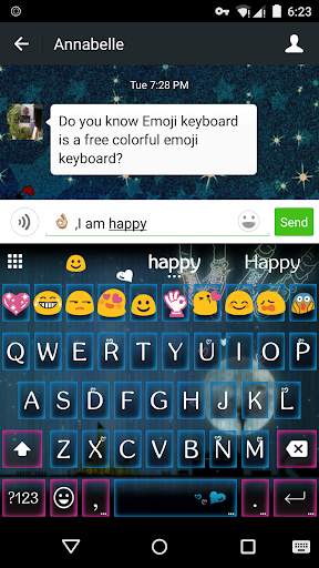 Romantic Night Emoji Keyboard screenshot 5